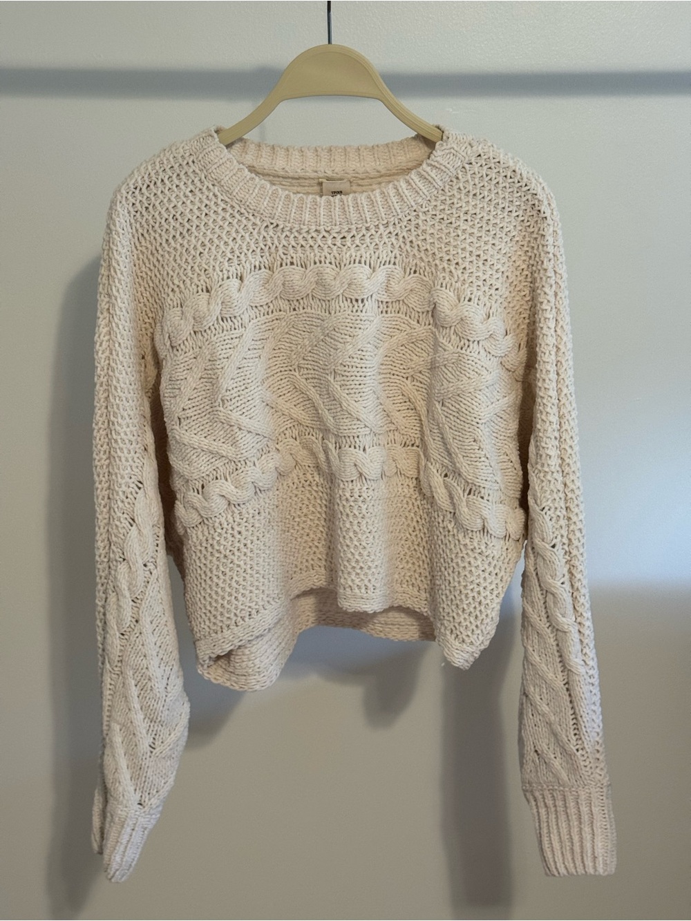 Garage Women’s Pullover Cableknit Sweater White Size XS